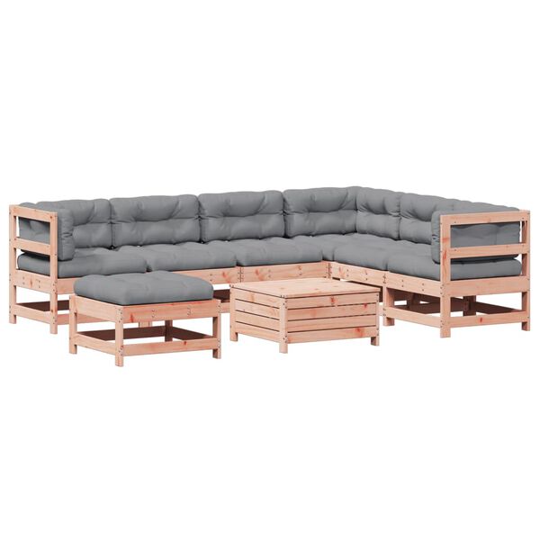 vidaXL Set Divani Giardino 8 pz con Cuscini Legno Massello di Douglas