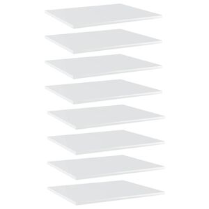 vidaXL Ripiani per Libreria 8pz Bianco Lucido 60x50x1,5cm Multistrato