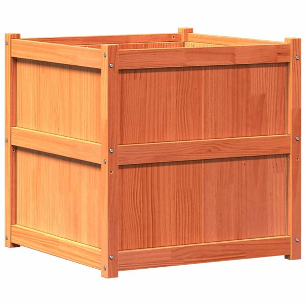 vidaXL Fioriera Giardino Marrone Cera 70x70x70 cm Legno Massello Pino