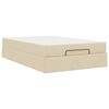 vidaXL Struttura letto con materasso con materasso 2 pcs Crema Tessuto