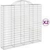 vidaXL Cesti Gabbioni ad Arco 2 pz 200x50x180/200 cm Ferro Zincato