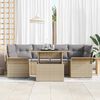 vidaXL Set Divano da Giardino con cuscino 7 pcs Beige Poly Rattan