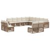 vidaXL Set Divano da Giardino 13 pz Beige e Bianco Crema polyrattan