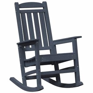 vidaXL Sedia a dondolo da giardino Blu navy HDPE