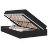 vidaXL Letto con contenitore e materasso Nero 120 x 200 cm Poliestere