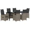 vidaXL Set da Pranzo per Giardino con cuscino 7 pcs Grigio polyrattan