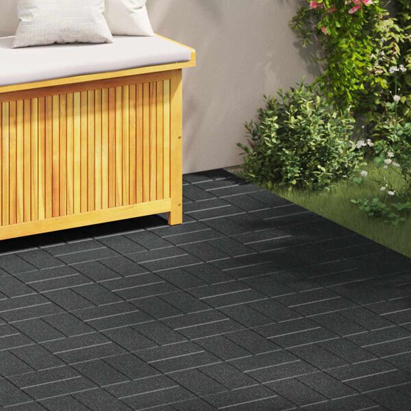 vidaXL Pietra da Passo 6 pcs Nero 40,5 x 40,5 x 2 cm Gomma