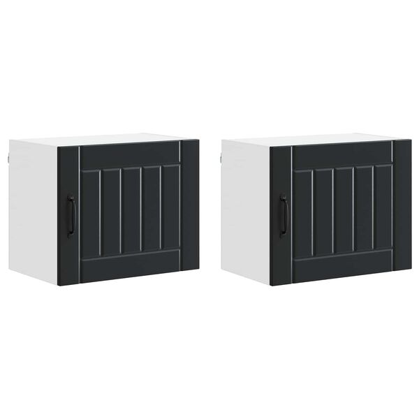 vidaXL Mobile da cucina Lucca 2 pcs Nero 50 x 31 x 40 cm