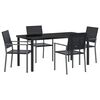vidaXL Set da Pranzo per Giardino 5 pz Nero Rattan in PE