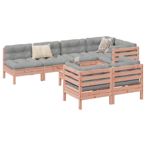 vidaXL Set Divani da Giardino 8 pz con Cuscini Massello Abete Douglas