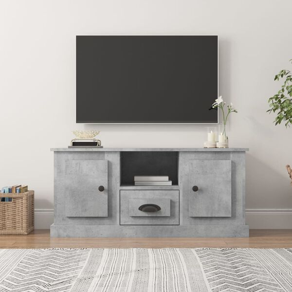 vidaXL Mobile Porta TV Grigio Cemento 100x35,5x45cm Legno Multistrato
