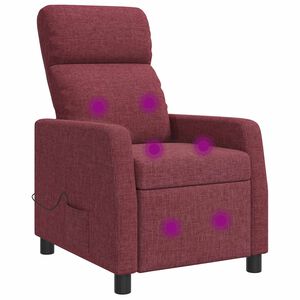 vidaXL Poltrona Massaggiante Rosso Vino Tessuto