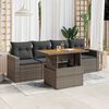 vidaXL Set Divano da Giardino 5 pz con Cuscini Grigio in Polyrattan