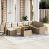 vidaXL Set Divano da Giardino 9 pz con Cuscini Beige in Polyrattan