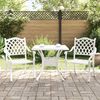 vidaXL Set di Tavolo da Giardino 3 pcs Bianco Alluminio pressofuso