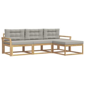vidaXL Set di divani da esterno 4 pcs Bianco e Grigio Chiaro