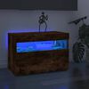 vidaXL Mobile Porta TV con Luci LED Rovere Fumo 60x35x40 cm