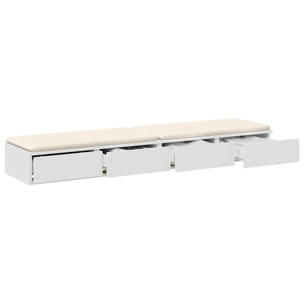vidaXL Cassetti per letto con cassetto Bianco 160 x 36,5 x 16,5 cm
