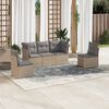 vidaXL Set Divano da Giardino 5 pz con Cuscini Beige in Polyrattan