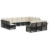 vidaXL Set Divano da Giardino 13 pz Nero polyrattan