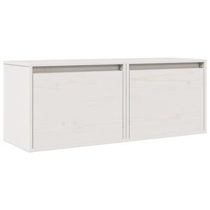 vidaXL Pensili Bianchi 2 pz 45x30x35 cm in Legno Massello di Pino