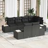 vidaXL Set Divano da Giardino con cuscino 7 pcs Nero polyrattan