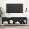 vidaXL Mobile TV Parete Grigio Lucido 37x37x142,5cm Legno Multistrato