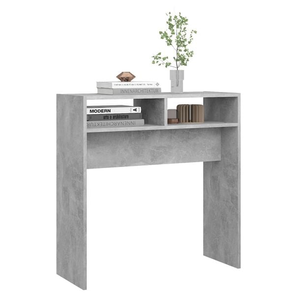vidaXL Tavolino Consolle Grigio Cemento 78x30x80cm Legno Multistrato