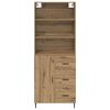 vidaXL Credenza con cassetto Rovere artigianale 69,5 x 34 x 180 cm