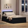 vidaXL Letto con contenitore e LED con led Nero 120 x 190 cm Velluto