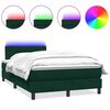 vidaXL Letto a Molle con Materasso e LED Verde Scuro 120x210 cm Velluto