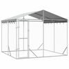 vidaXL Cuccia Cani da Esterno Tetto Argento 3x3x2,5 m Acciaio Zincato