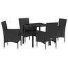 vidaXL Set da Pranzo per Giardino 5 pz Nero polyrattan