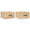 vidaXL Comodini a Muro 2 pz Rovere Sonoma 35x35x20 cm