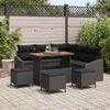 vidaXL Set Divano da Giardino con cuscino 9 pcs Nero polyrattan