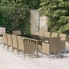 vidaXL Set da Pranzo per Giardino 11 pz in Polyrattan Beige