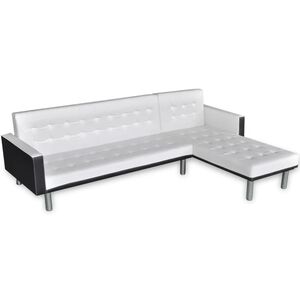 vidaXL Divano Letto a L in Pelle Artificiale Bianco