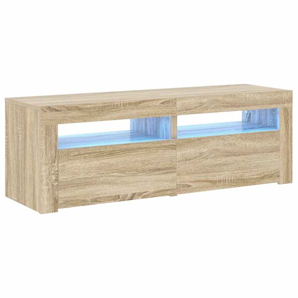 vidaXL Mobile Porta TV con Luci LED Rovere Sonoma 120x35x40 cm