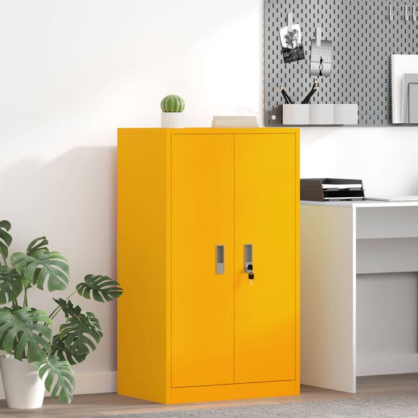 vidaXL Armadio Giallo senape 60 x 40 x 105 cm Acciaio