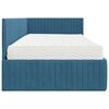 vidaXL Struttura Letto Angolare con Materasso 2 pcs Blu Velluto