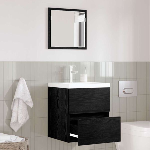 vidaXL Mobile da Bagno Rovere Nero 41 x 38,5 x 45 cm Legno multistrato
