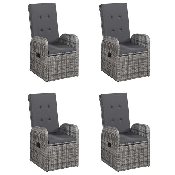 vidaXL Set Mobili da Pranzo per Giardino 7 pz Grigio