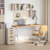 vidaXL Piano Scrivania Marrone Chiaro 140x60x2,5 cm in Rovere Massello