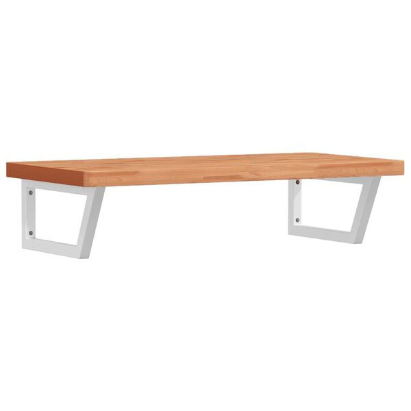 vidaXL Ripiano a Parete per Lavabo in Acciaio e Massello di Faggio