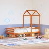 vidaXL Tetto Letto Bambini Marrone Cera 108x70x176,5 cm Massello Pino