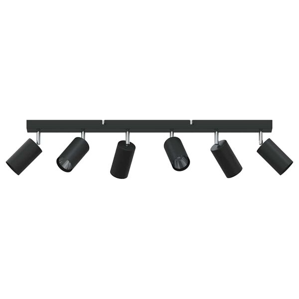 vidaXL Faretto da soffitto Nero 73 x 6 x 16 cm Metallo