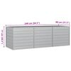 vidaXL Letto Rialzato Giardino 240x80x77 cm in Acciaio Zincato Argento