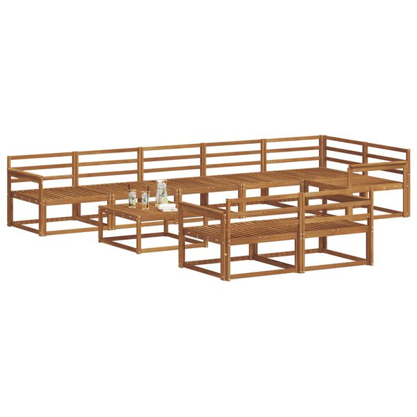 vidaXL Set di divani da esterno 9 pcs Naturale