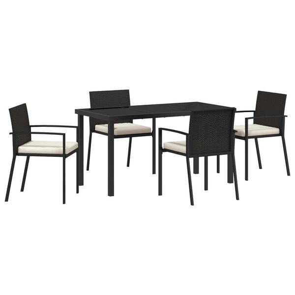 vidaXL Set da Pranzo per Giardino 5 pcs Nero