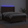 vidaXL Giroletto Molle con Materasso e LED Marrone 140x190 cm